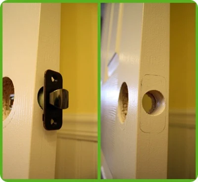 make rectangle latch work for round latch hole